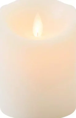 Anna's Collection LED kaars flame effect rustiek 7.5x10cm ivoor 1 stuks