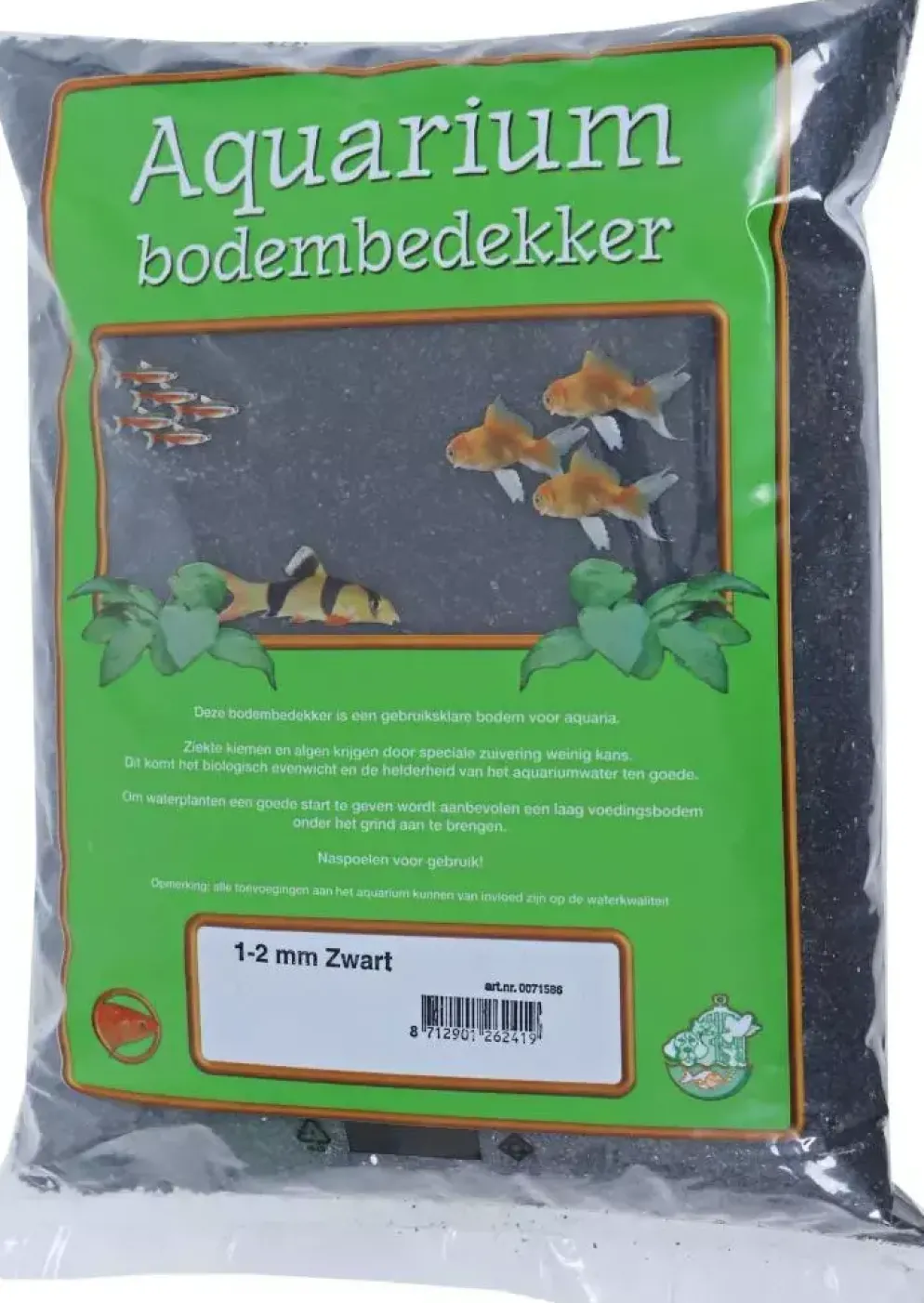 Aquarium grind Edelsplit zwart 1-2, zak a 8 kg