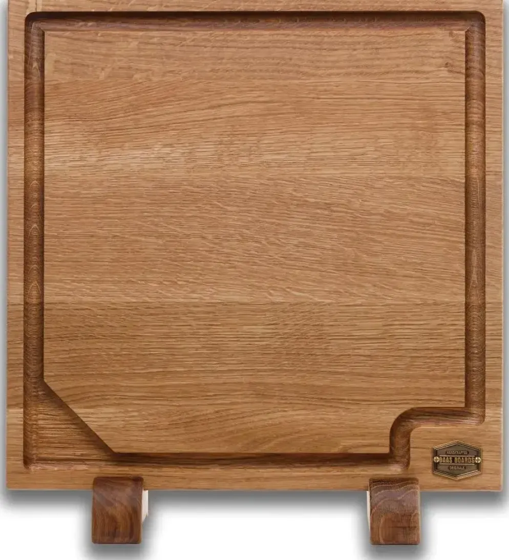 Baas Boards snijplank vierkant 39x39x4cm met voetjes