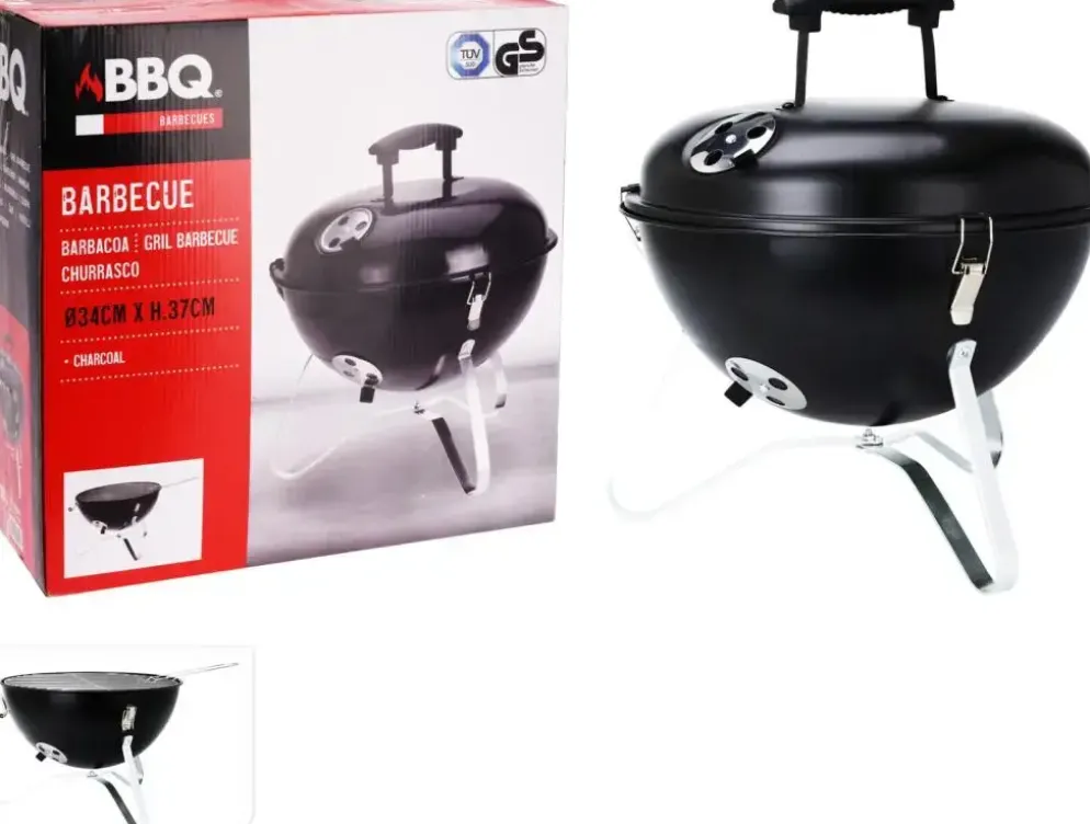 Bbq bolvorm 37cm zwart