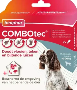 Beaphar COMBOtec parasietbehandeling hond 10-20kg 2 pipetten