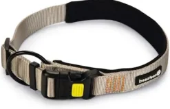 Beeztees hondenhalsband Parinca premium nylon 60-65x3cm licht grijs