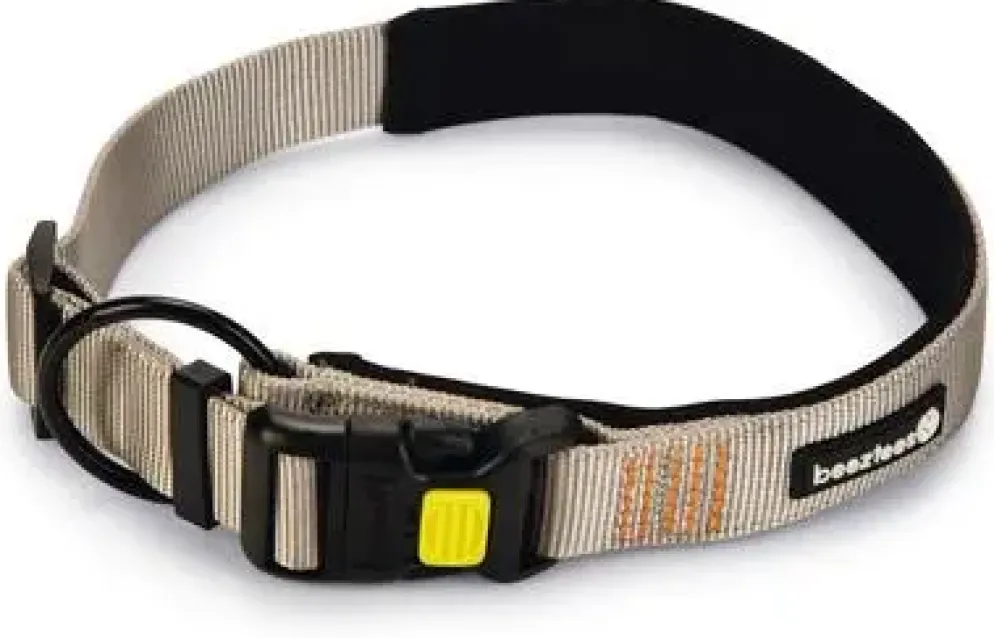 Beeztees hondenhalsband Parinca premium nylon 60-65x3cm licht grijs