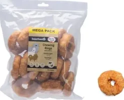 Beeztees hondensnack kauwringen met kip multipack 7.5x7.5x3cm 15st