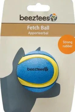Beeztees hondenspeelgoed Fetch bal magnifiek rubber d6.3cm blauw/geel
