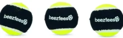 Beeztees hondenspeelgoed Fetch spongebal polyester d6.3cm zwart/geel 3 stuks