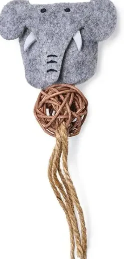 Beeztees kattenspeelgoed Jungle olifant Sola vilt 18x6x4cm grs