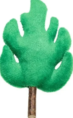 Beeztees kattenspeelgoed jungle matatabi blad vilt 12x8x3cm groen
