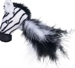 Beeztees kattenspeelgoed Jungle zebra Sazu pluche 16x8x5cm zwart/wit