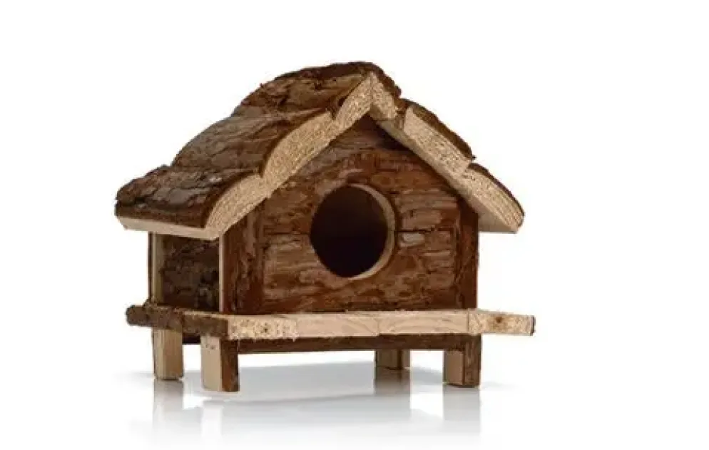 Beeztees knaagdierhuis dennenhout 15x15x6.5cm bruin