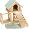 Beeztees speelhuis dennenhout 21x15.5x21cm mint