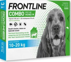 Bied je hond optimale bescherming tegen vlooien, teken en bijtende luizen met de makkelijke en doeltreffende pipetten Frontline Combo Hond. Zo ben je dit vervelende ongedierte altijd een stapje voor!