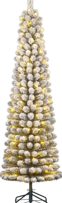 Black Box Trees Charlton Pilar grote verlichte kerstboom besneeuwd groen 260cm - 230 lampjes