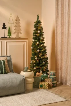 Black Box Trees Charlton Pilar verlichte kunstkerstboom groen 185cm - 120 lampjes