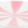 Blond Amsterdam bord aardewerk even bijkletsen bord met roze strepen 18x2cm