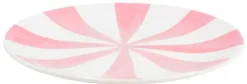 Blond Amsterdam bord aardewerk even bijkletsen bord met roze strepen 18x2cm