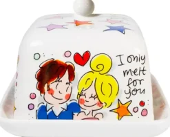 Blond Amsterdam botervloot aardewerk butter makes it better 16x11x10cm multi