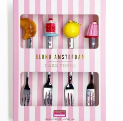 Blond Amsterdam cakevorkjes metaal multi 4 stuks