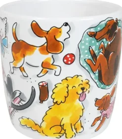 Blond Amsterdam cappuccino mok aardewerk dog love 10x10.5cm multi