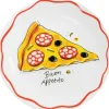 Blond Amsterdam gebaksbordje aardewerk pizza buon appetito 18x1.5cm multi