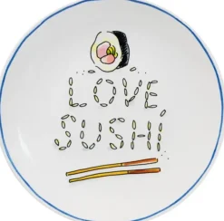 Blond Amsterdam gebaksbordje aardewerk love sushi 18x1.5cm multi
