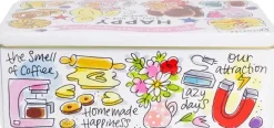 Blond Amsterdam koekblik rvs happy 20x11x7cm multi