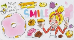 Blond Amsterdam koekblik rvs smile 19.5x10.5x7cm multi