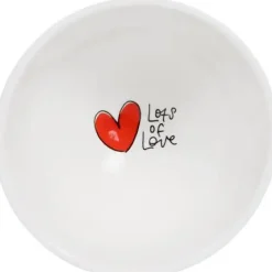 Blond Amsterdam kom met voet aardewerk love 12.5x8.5cm multi