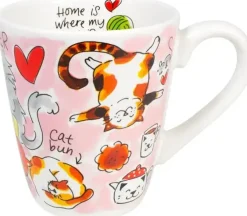 Blond Amsterdam mok aardewerk cat lover 10x11.5cm multi