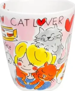 Blond Amsterdam mok aardewerk cat lover 10x11.5cm multi