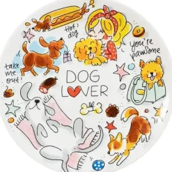Blond Amsterdam ontbijtbord aardewerk dog lover 22x2.5cm multi