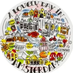 Blond Amsterdam petit four bordje aardewerk amsterdam 12x1.5cm multi