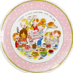 Blond Amsterdam schaal aardewerk stip 33x3.5cm multi