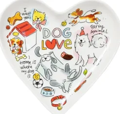 Blond Amsterdam schaal aardewerk dog love 22x21x3cm multi
