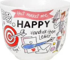Blond Amsterdam soepkom aardewerk happy 14x9.5cm multi