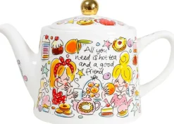 Blond Amsterdam theepot aardewerk you and me 28.5x15x17.5cm multi