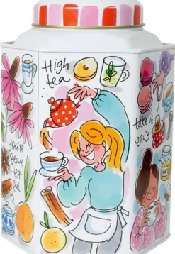 Blond Amsterdam voorraadpot blik time for tea 11.5x11.5x17cm multi