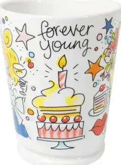 Blond Amsterdam xl mok aardewerk forever young 10x12.5cm multi