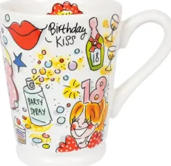 Blond Amsterdam xl mok aardewerk cheers to 18 years 10x13cm multi
