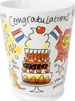 Blond Amsterdam xl mok aardewerk congratulations  10x12.5cm multi