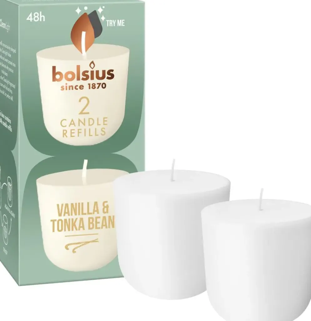 Bolsius cleanlight navulling vanilla & tonka bean