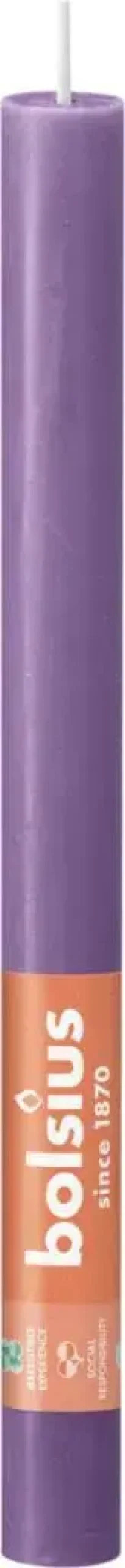 Bolsius dinerkaars rustiek shine 27cm vibrant violet