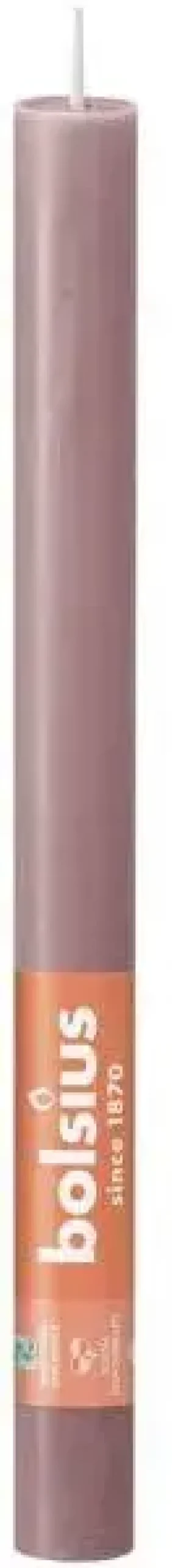 Bolsius dinerkaars rustiek shine 27cm ash rose