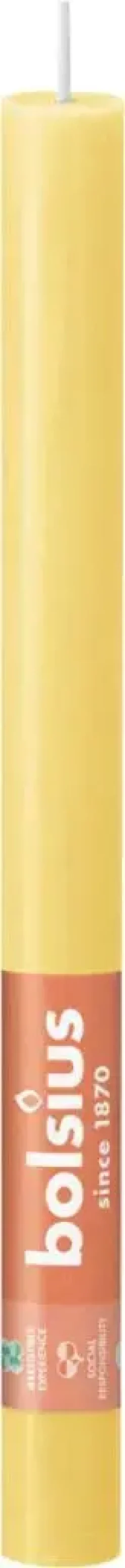 Bolsius dinerkaars rustiek shine 27cm sunny yellow