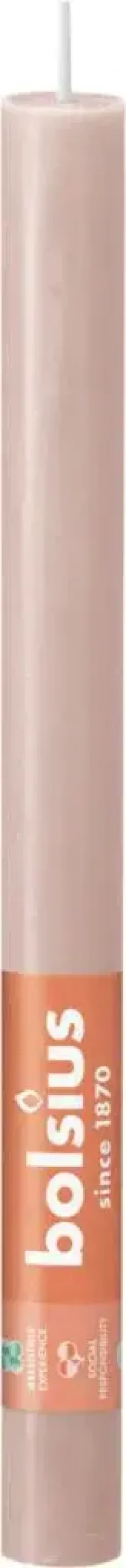 Bolsius dinerkaars rustiek shine 27cm misty pink