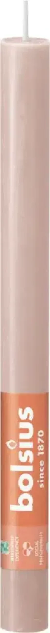 Bolsius dinerkaars rustiek shine 27cm misty pink