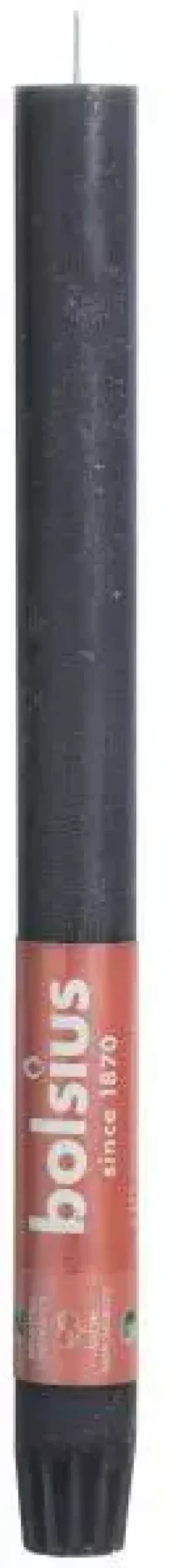 Bolsius dinerkaars rustiek shine 27cm stormy grey