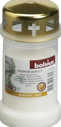 Bolsius gedenklicht nr.3 met deksel wit