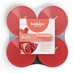 Bolsius geurtheelicht maxi true scents pomegranate 8 stuks