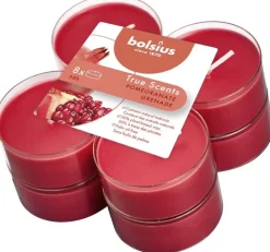 Bolsius geurtheelicht maxi true scents pomegranate 8 stuks